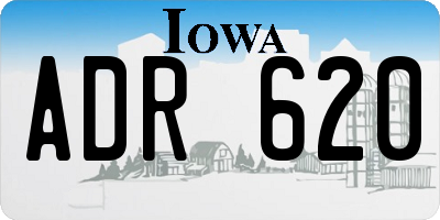 IA license plate ADR620