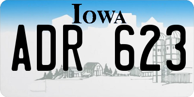 IA license plate ADR623