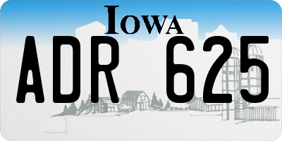IA license plate ADR625