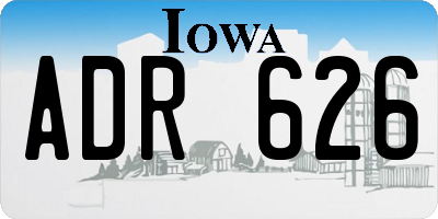 IA license plate ADR626