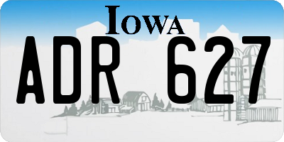 IA license plate ADR627