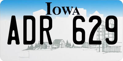 IA license plate ADR629