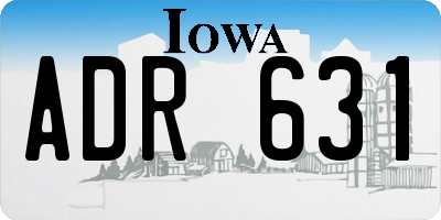 IA license plate ADR631