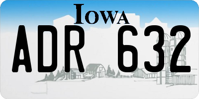 IA license plate ADR632