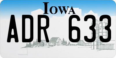 IA license plate ADR633