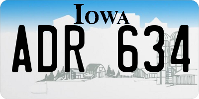 IA license plate ADR634