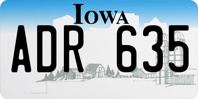 IA license plate ADR635