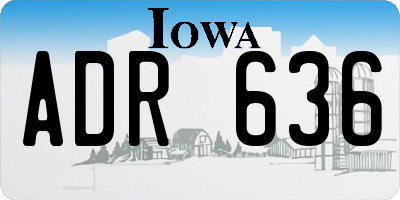 IA license plate ADR636