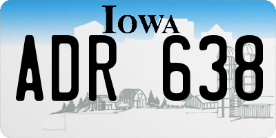IA license plate ADR638