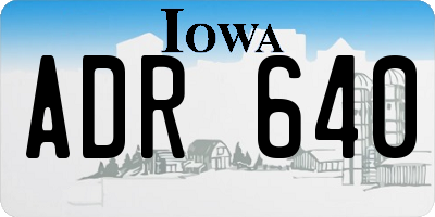 IA license plate ADR640