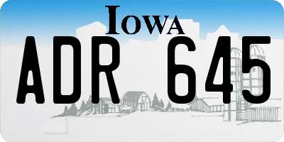 IA license plate ADR645