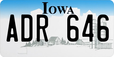 IA license plate ADR646