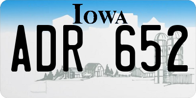 IA license plate ADR652