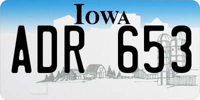 IA license plate ADR653