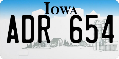IA license plate ADR654