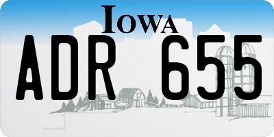 IA license plate ADR655