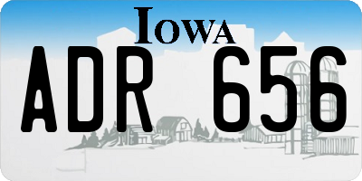IA license plate ADR656
