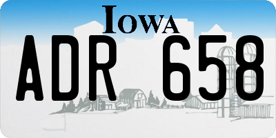 IA license plate ADR658