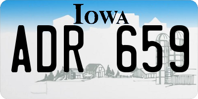 IA license plate ADR659