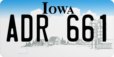 IA license plate ADR661