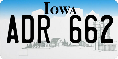 IA license plate ADR662