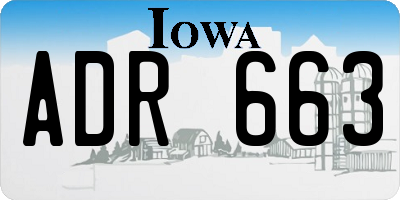 IA license plate ADR663