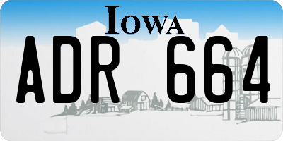 IA license plate ADR664
