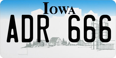 IA license plate ADR666