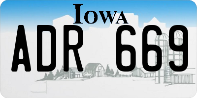 IA license plate ADR669