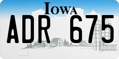 IA license plate ADR675