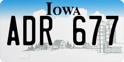 IA license plate ADR677