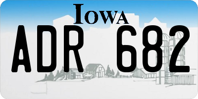 IA license plate ADR682