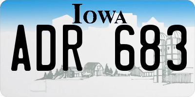 IA license plate ADR683