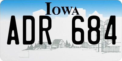 IA license plate ADR684