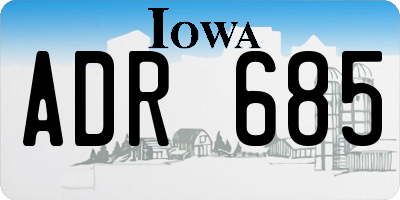 IA license plate ADR685