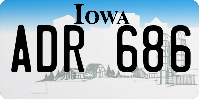 IA license plate ADR686