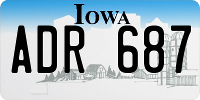 IA license plate ADR687