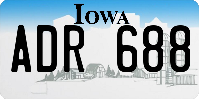 IA license plate ADR688