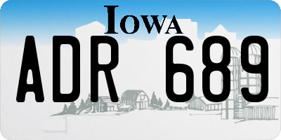 IA license plate ADR689
