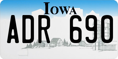 IA license plate ADR690