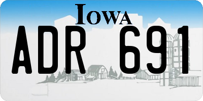 IA license plate ADR691