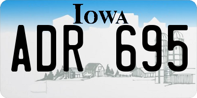 IA license plate ADR695