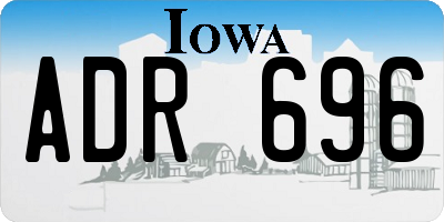 IA license plate ADR696