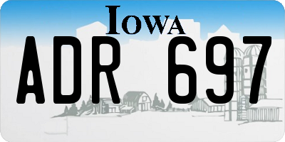 IA license plate ADR697
