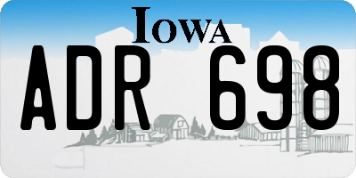 IA license plate ADR698