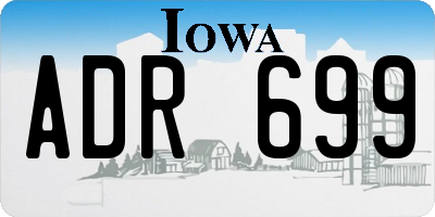 IA license plate ADR699