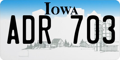 IA license plate ADR703