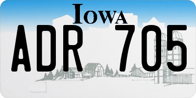 IA license plate ADR705