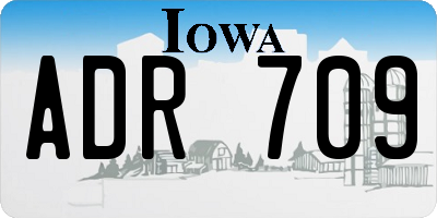 IA license plate ADR709