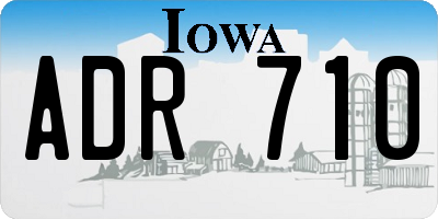 IA license plate ADR710